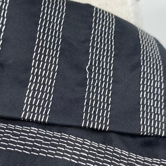 Samuel Dong Blazer Jacket Pleated Peplum Stitching Stripes Pattern Black Medium - Picture 5 of 7